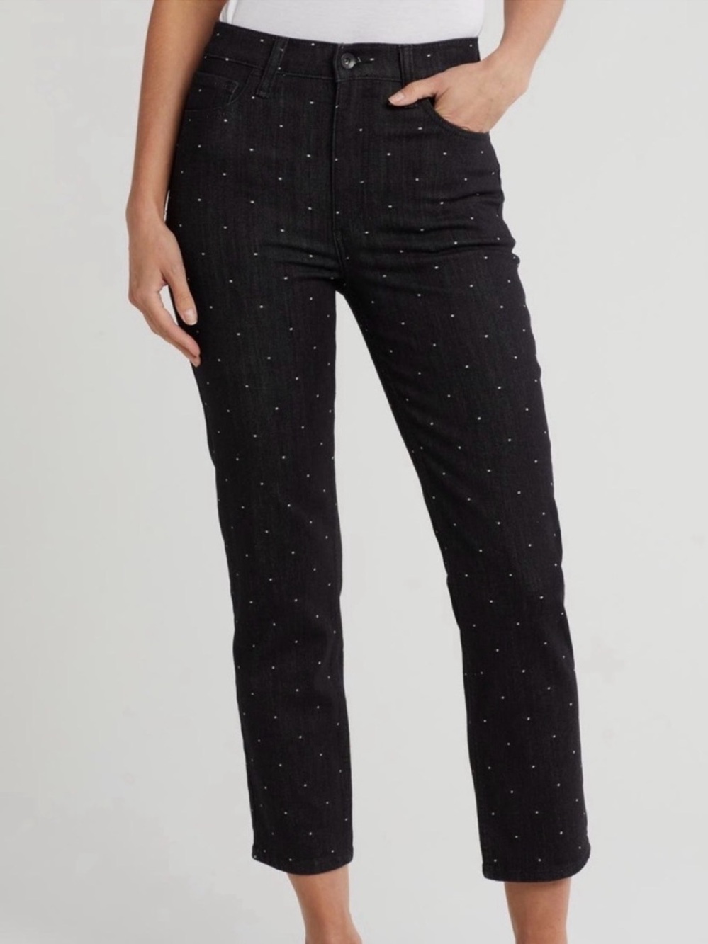 rag & bone Cropped Jeans with White Dot Print